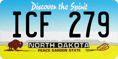 ND license plate ICF279