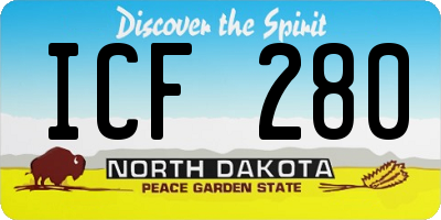 ND license plate ICF280