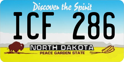 ND license plate ICF286
