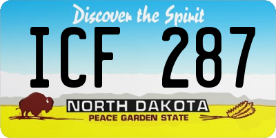 ND license plate ICF287