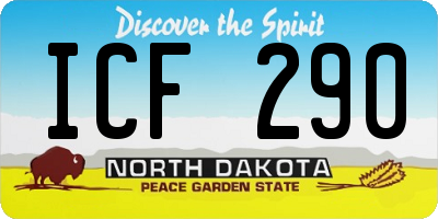 ND license plate ICF290