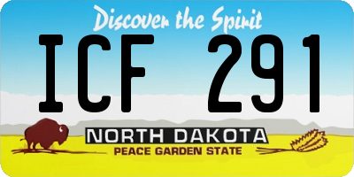 ND license plate ICF291