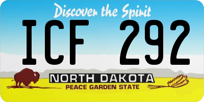 ND license plate ICF292