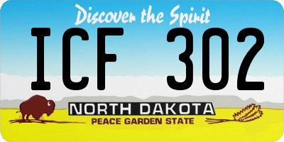 ND license plate ICF302