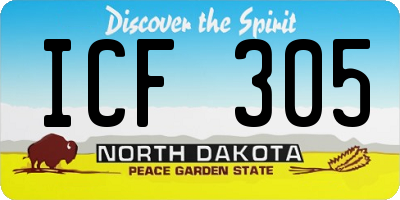 ND license plate ICF305