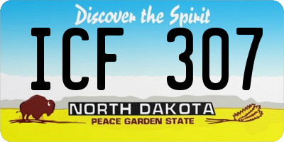 ND license plate ICF307