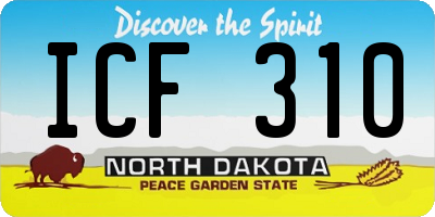 ND license plate ICF310