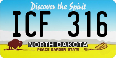 ND license plate ICF316