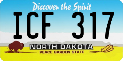 ND license plate ICF317