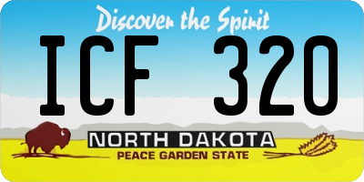 ND license plate ICF320