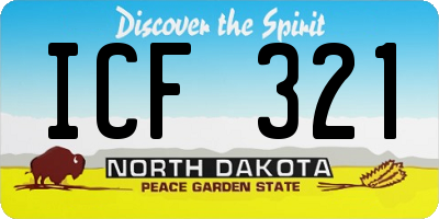 ND license plate ICF321