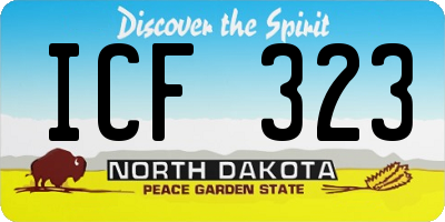 ND license plate ICF323