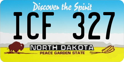 ND license plate ICF327