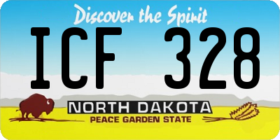ND license plate ICF328