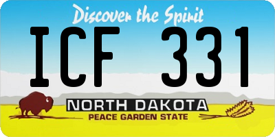ND license plate ICF331