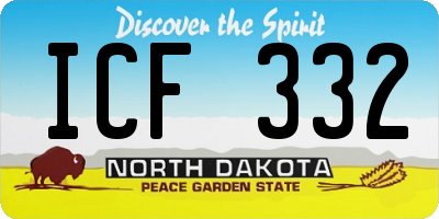 ND license plate ICF332
