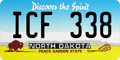 ND license plate ICF338