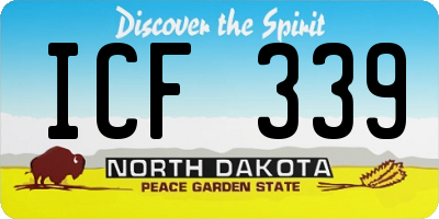 ND license plate ICF339