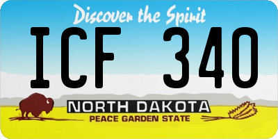 ND license plate ICF340