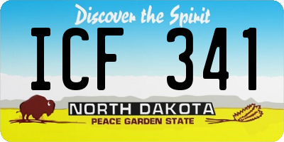 ND license plate ICF341