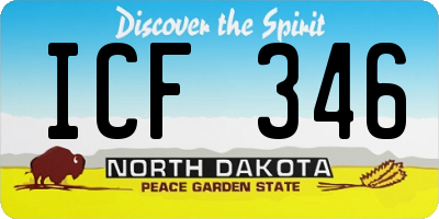 ND license plate ICF346