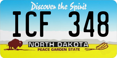 ND license plate ICF348