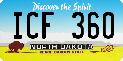 ND license plate ICF360