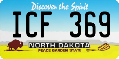 ND license plate ICF369