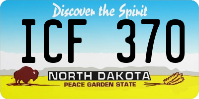 ND license plate ICF370