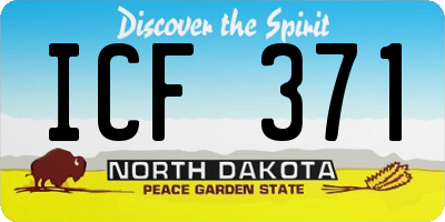 ND license plate ICF371