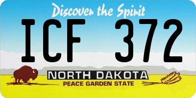 ND license plate ICF372