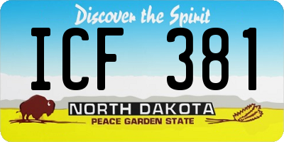 ND license plate ICF381
