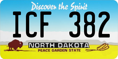 ND license plate ICF382