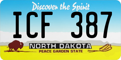 ND license plate ICF387