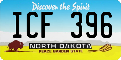 ND license plate ICF396