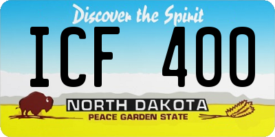 ND license plate ICF400