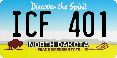 ND license plate ICF401