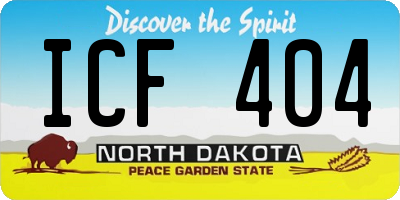 ND license plate ICF404
