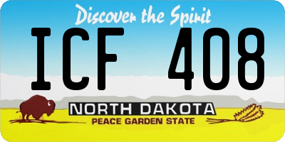 ND license plate ICF408