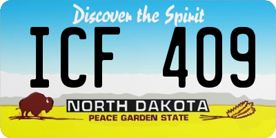 ND license plate ICF409