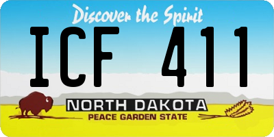 ND license plate ICF411