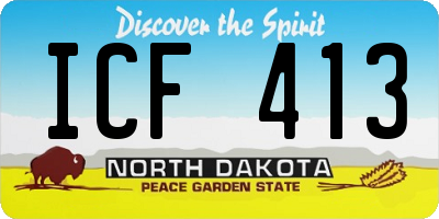 ND license plate ICF413