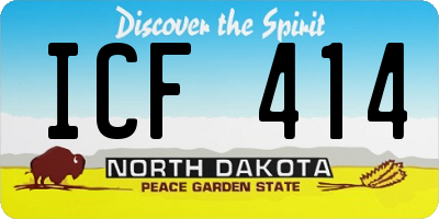 ND license plate ICF414