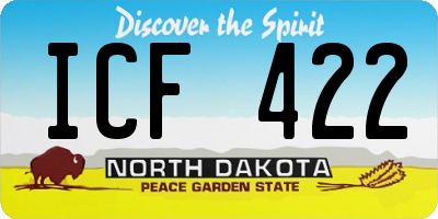 ND license plate ICF422