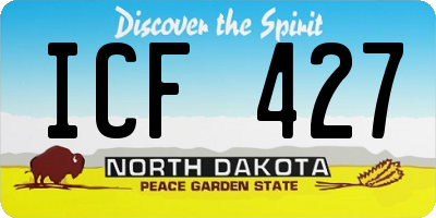 ND license plate ICF427