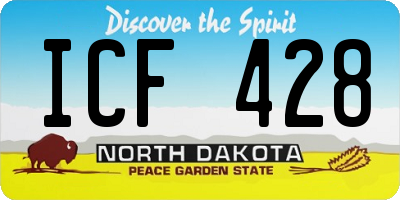 ND license plate ICF428