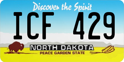 ND license plate ICF429