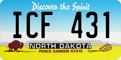 ND license plate ICF431