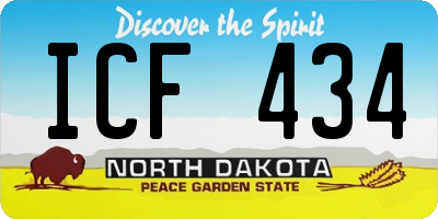 ND license plate ICF434