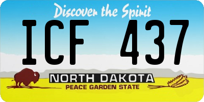 ND license plate ICF437